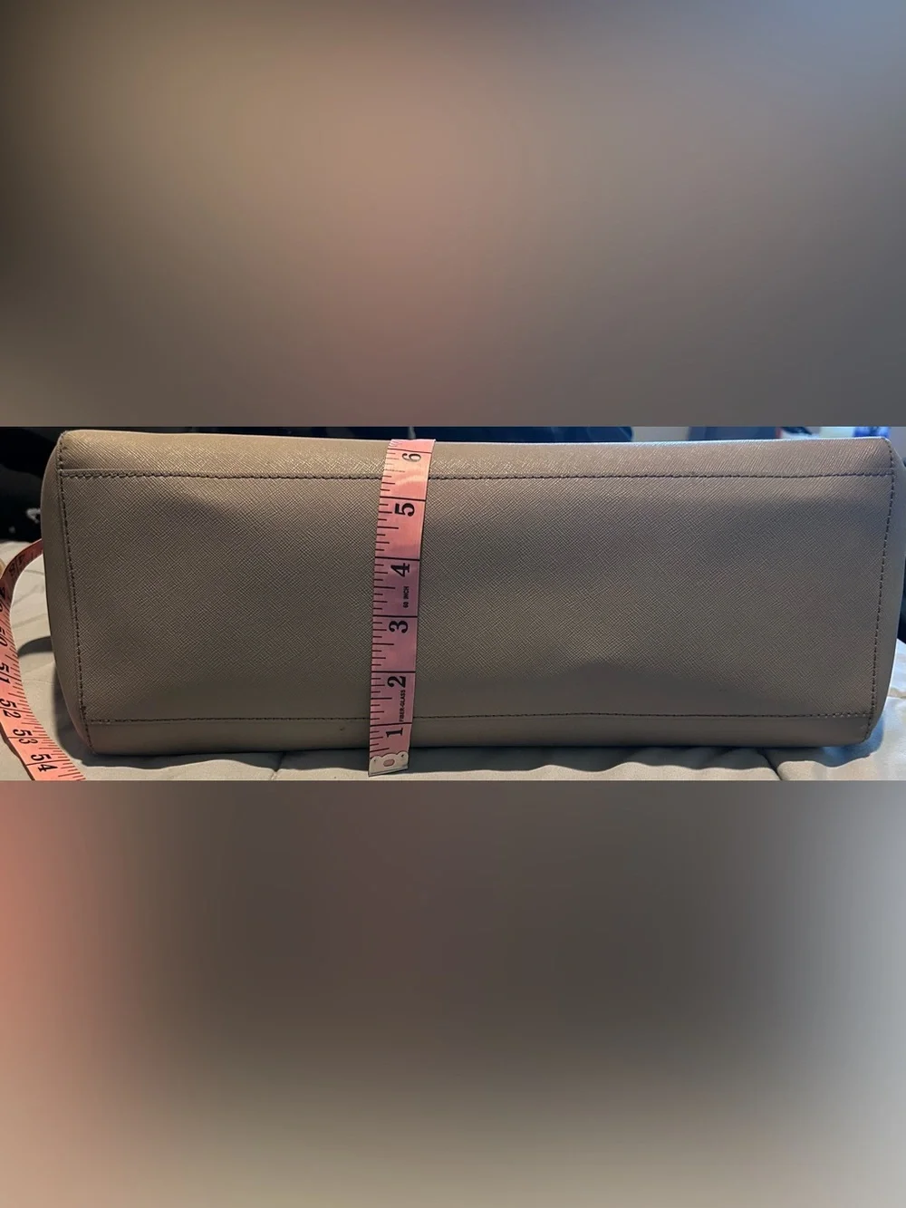 Tory Burch Emerson Saffiano Leather Buckle Tote - French Gray